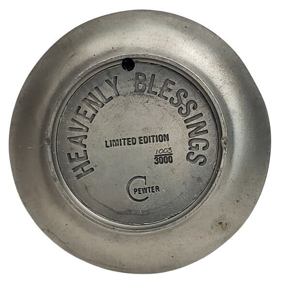 Heavenly Blessings Ltd Ed Pewter Trinket Dish 4" 1003/3000 Signed De Grazia 1977 - Picture 3 of 6